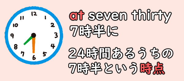 at seven thirty 時間 時点